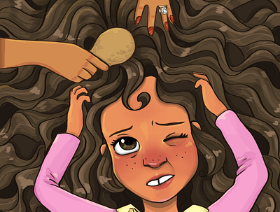 YNDIA'S CRAZY HAIR (Children's book illustration) art book book illustration character design children children book digital art digital illustration drawing kidlit project
