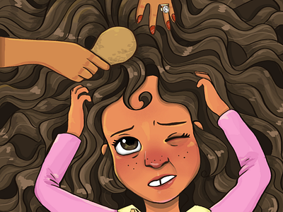 YNDIA'S CRAZY HAIR (Children's book illustration)