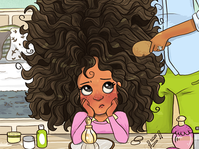 Yndia's Crazy Hair (children book illustration)