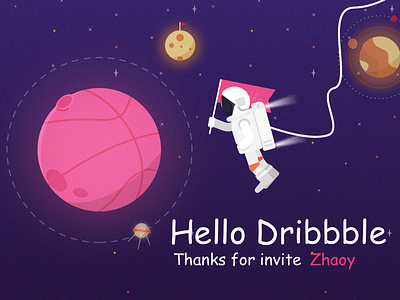 Hello Dribbble！ hello illustration
