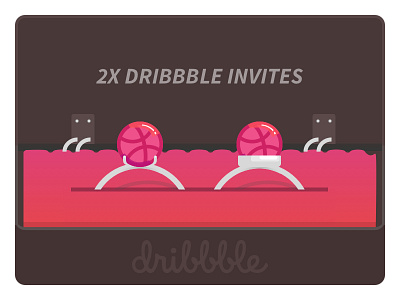 2x Dribbble invites invitaion invite invites