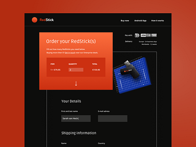 RedStick ● Final Draft ● Checkout Page checkout page webdesign website