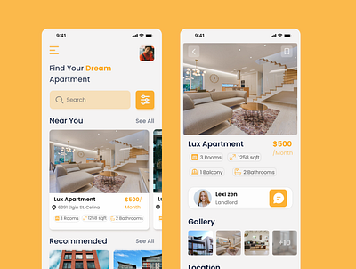 Home Rent App UI animal app app design application design mobile app mobile design pet ui uiux ux