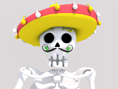 The day of the Dead 3d art characters cinema 4d cute dead