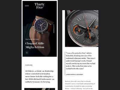 Thirty Five: Mobile design