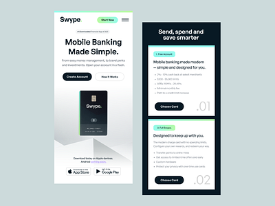 Swype - Mobile design blog branding card clean crypto debt design finance illustration logo mobile modern site typography ui vector web website