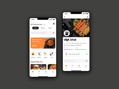 Mobile application for food delivery app