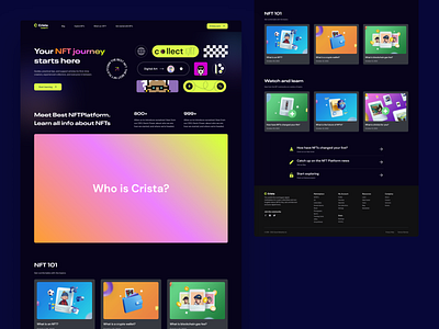 NFT Marketplace "Crista Learn" Page branding btc crypto design illustration learn logo marketplace nft typography ui ux vector visual design