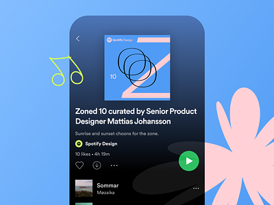 Spotify Design Zoned Playlist app app design flat interface ios minimal music playlist spotify