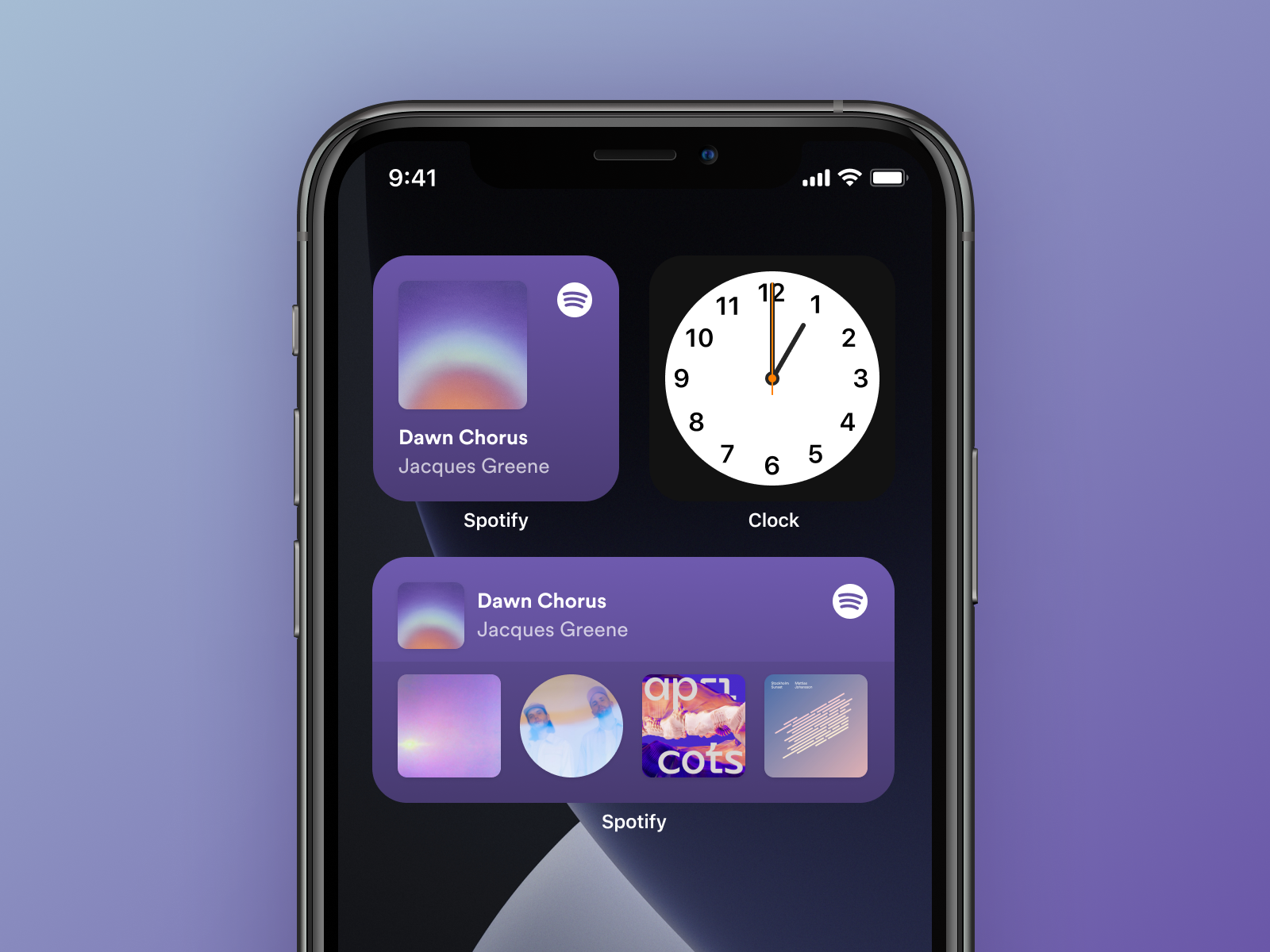 Spotify iOS 14 widgets by Mattias Johansson on Dribbble