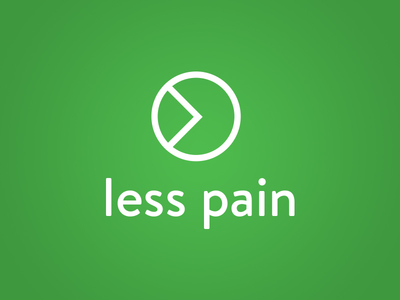 Less pain logo branding clean design icon identity logo logo design logotype simplistic vector