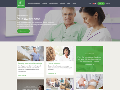 Less pain website branding clean concept design green health logo medical ui ux web website