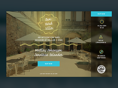 Sunyard Villa Invitation Site app application clean event flat interface simple social ui user website