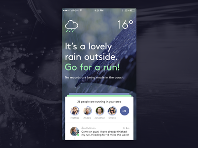 Coaching Weather App app clean design interface ios ios app iphone minimal mobile running ui weather