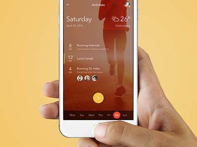 Running Activities app calendar design fitness interface ios ios app iphone running ui ux weather
