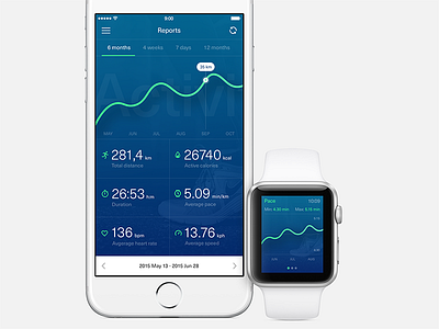 Running Reports app apple clean design graph interface ios ios app mobile running ui watch