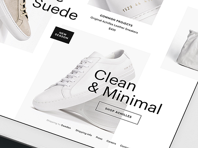 Common Projects Shop clean common design fashion grid minimal product shopping ui ux website white