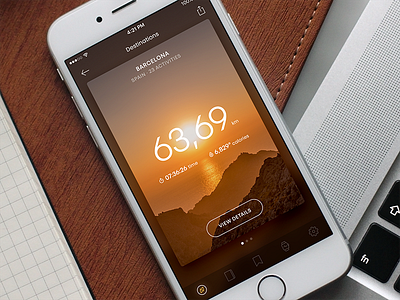 Running Destinations app card clean design interface ios ios app mobile running statistics travel ui