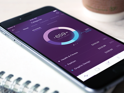 Payment Categories analytics app colors concept gradient graph money payment purple ui ux