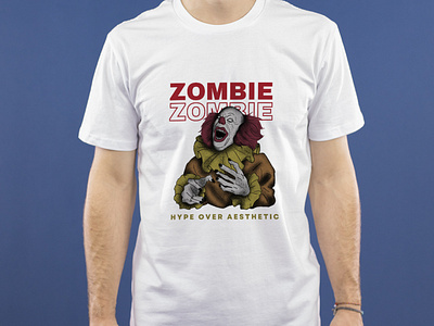 Red and Soft Green Illustrated Zombie Design - horror artwork