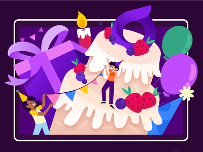 Birthday Card Template For Glia Team Members design graphic design illustration vector