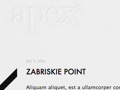 apex cms css3 paper typography webdesign