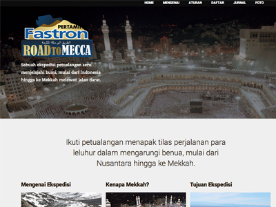 Road to Mecca flat layout webdesign