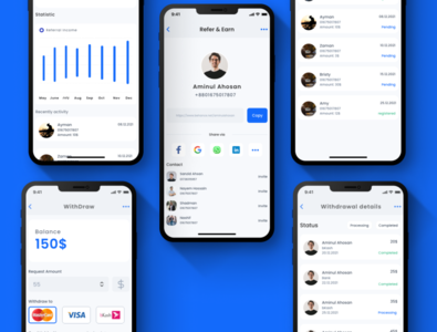 Referral Program Mobile app UI Kit by Aminul Ahosan on Dribbble