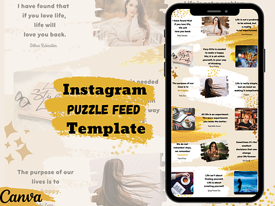 Instagram Puzzle Feed Canva Template canva templates design instagram puzzle feed instagram puzzle grids. post instagram template template