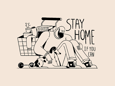 Stay home character design dog drawing illustration stayhome