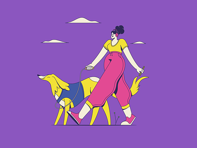 Dog walker adobe animation art character design dog flat illustration illustrator motion vector