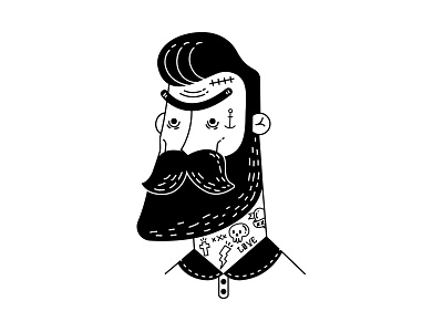 Bearded bad beard bearded tattoo vector