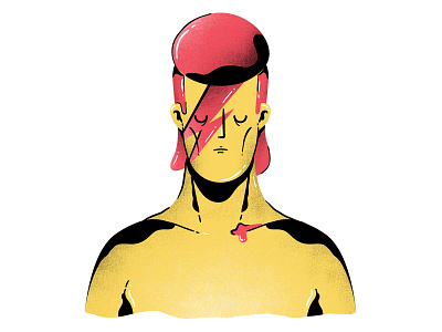 Bowie bowie illustration lightning music red rock star vector yellow