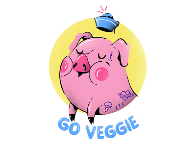 Pig illustration love pig porco sailor vector veggie