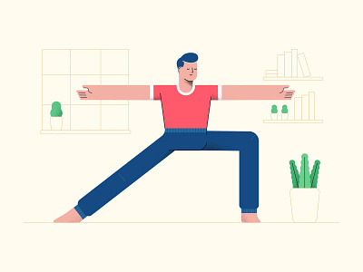 Yoga character design flat illustration vector