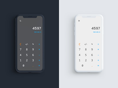Calculator - UI app black calculator clean concept dailyui mobile ui white