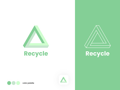 Recycle - Branding app branding clean dailyui design icon identity illustration logo recycle triangle