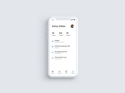 Domino pizza App profile - UI app clean dailyui mobile profile redesign ui