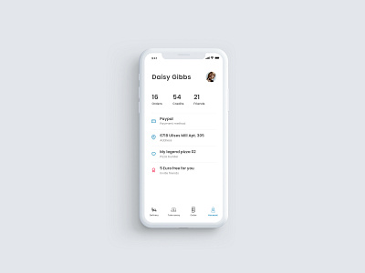 Domino pizza App profile - UI