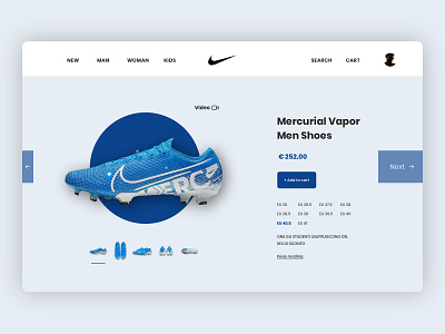 Shopping online - UI blue clean concept dailyui design football ui web webdesign website