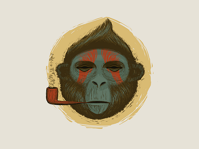 fire monkey drawing fire illustration monkey smoking