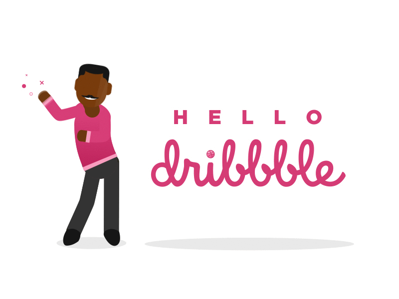 Hello Dribbble! 2d after effects animation character dance debut graphics motion motion graphics motionographer rigging shape