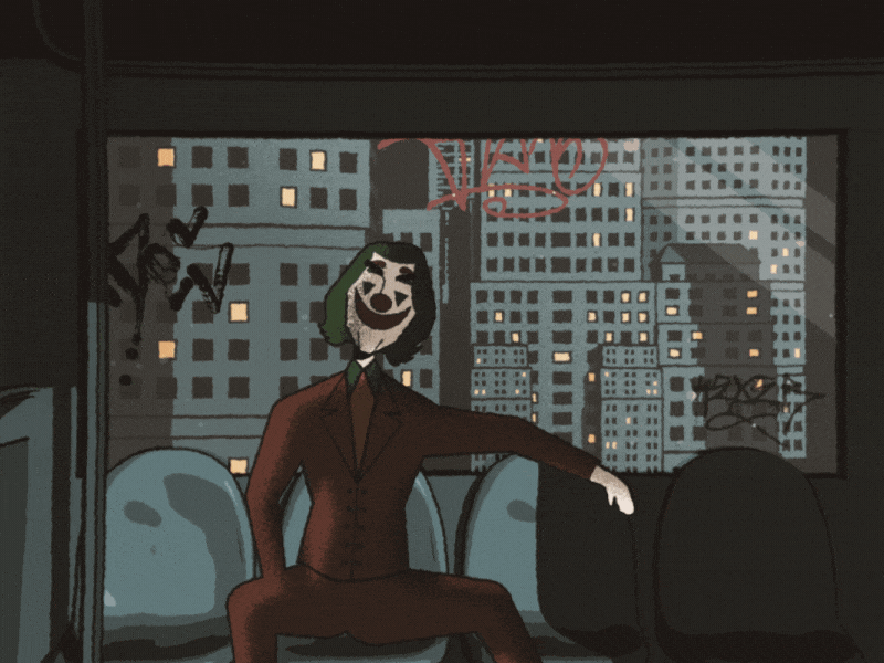 Joker carriage city clown gotham joaquin phoenix joker joker film joker movie laugh nyc smile subway the joker train