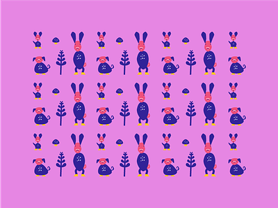 Hello Pattern animals character children illustration pattern