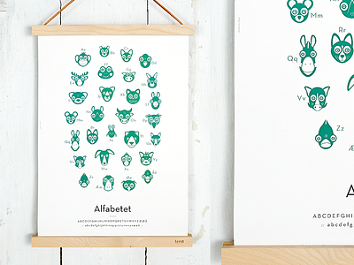 Norwegian Alphabet Poster alphabet animals character children illustration kids poster
