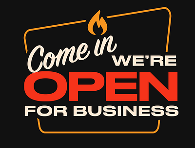 Open for business! branding design graphic design illustration logo