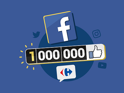 One million facebook fan carrefour facebook flat like million