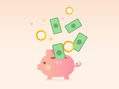 Piggy Bank bank coin dollar euro money pig piggy