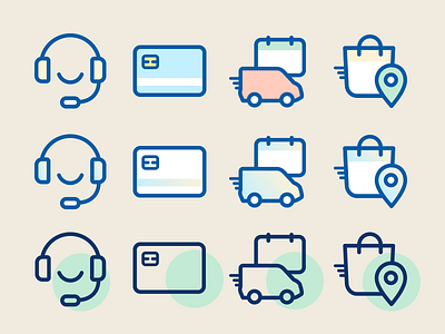 Icon delivery ecommerce icon line support