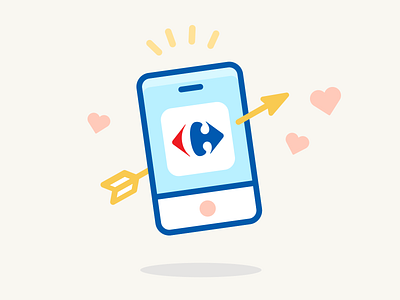 Rating icon - Carrefour app app carrefour cupidon design system feedback heart love phone rating
